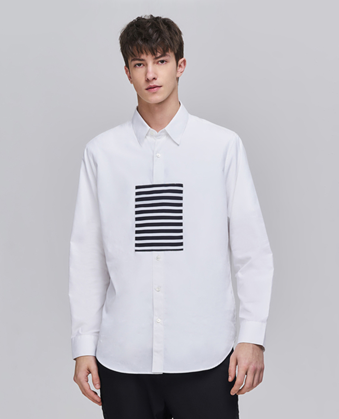 TRENDIANO - Áo sơ mi nam tay dài phối sọc