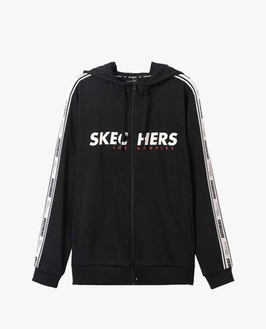  SKECHERS - Áo khoác thể thao nam tay dài phối mũ thời trang 