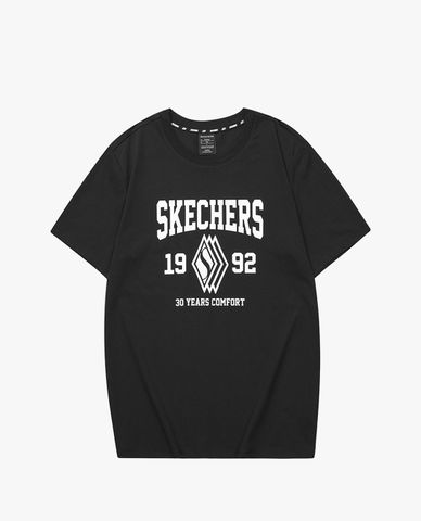  SKECHERS - Áo thun nam ngắn tay phom suông hiện đại 