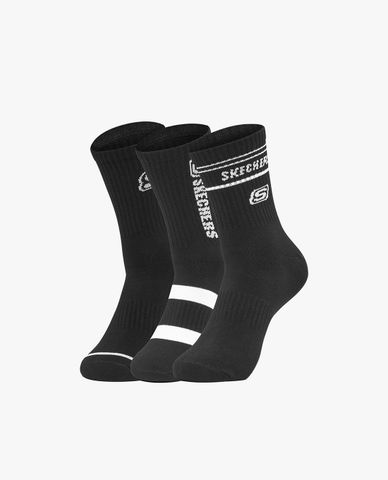  SKECHERS - Pack 3 đôi vớ nam cổ cao phối logo thời trang 