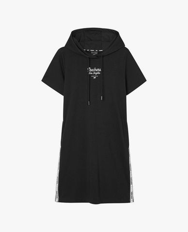  SKECHERS - Đầm mini ngắn tay phối mũ trùm thời trang 