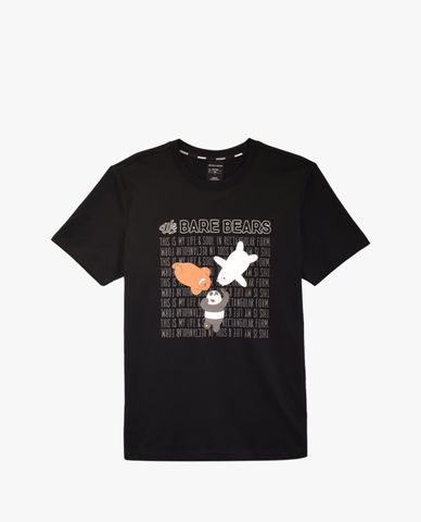  SKECHERS - Áo thun tay ngắn phom suông Unisex We Bare Bears 