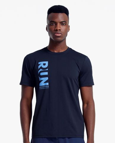  SKECHERS - Áo thun thể thao nam ngắn tay phom ôm 