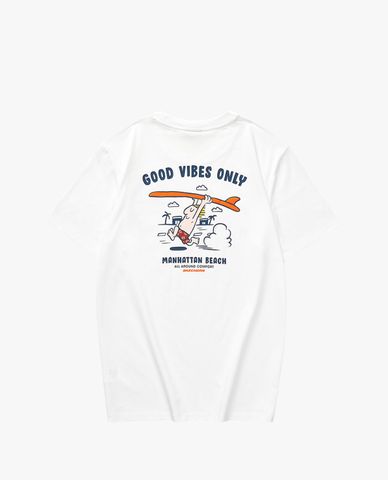  SKECHERS - Áo thun unisex cổ tròn tay ngắn hiện đại 