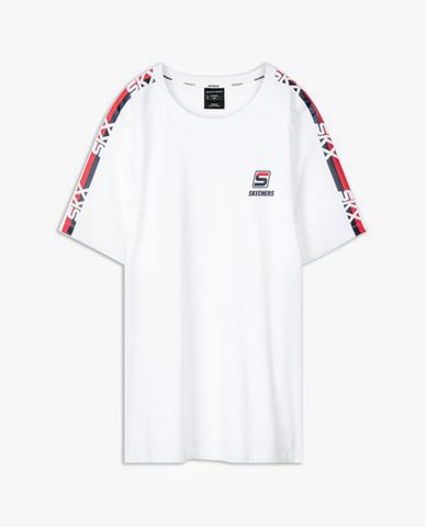  SKECHERS - Áo thun nam tay ngắn phối viền thời trang 