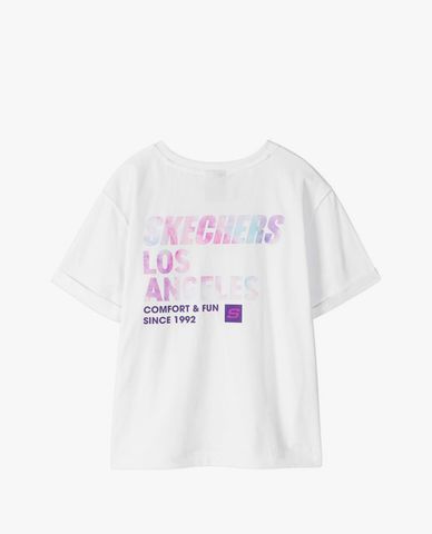  SKECHERS - Áo thun nữ tay ngắn bo gấu thời trang 