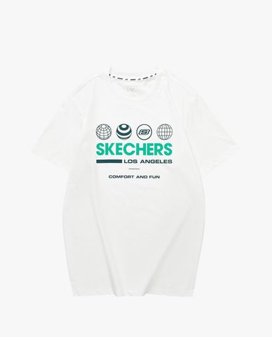  SKECHERS - Áo thun nam phom suông ngắn tay năng động 