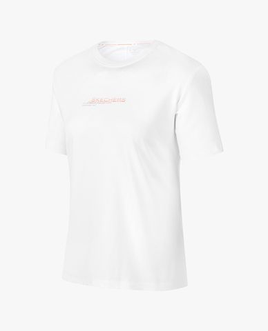  SKECHERS - Áo thun nữ cổ tròn tay ngắn hiện đại 