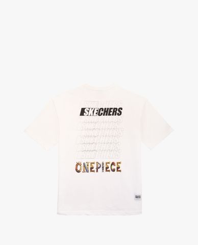  SKECHERS - Áo thun cổ tròn tay ngắn phom suông Unisex One Piece 