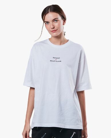  SKECHERS - Áo thun unisex ngắn tay phom suông Demon Slayer 