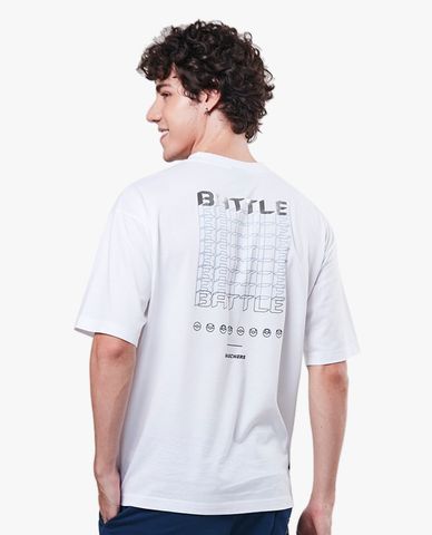  SKECHERS - Áo thun unisex ngắn tay phom suông Pokémon 