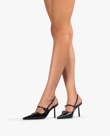  LE SILLA - Giày sandals cao gót bít mũi da cá sấu Morgana 