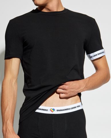  DSQUARED2 - Set 2 áo thun nam cổ tròn tay ngắn hiện đại 
