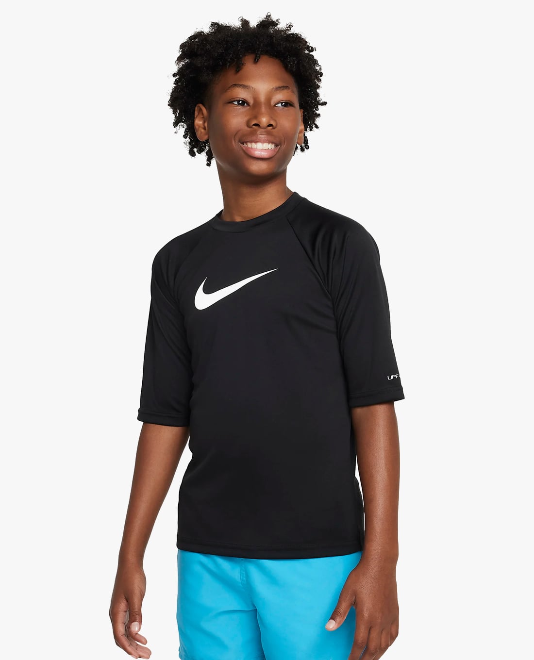 NIKE SWIM - Áo bơi bé trai cổ tròn tay lửng Hydroguard