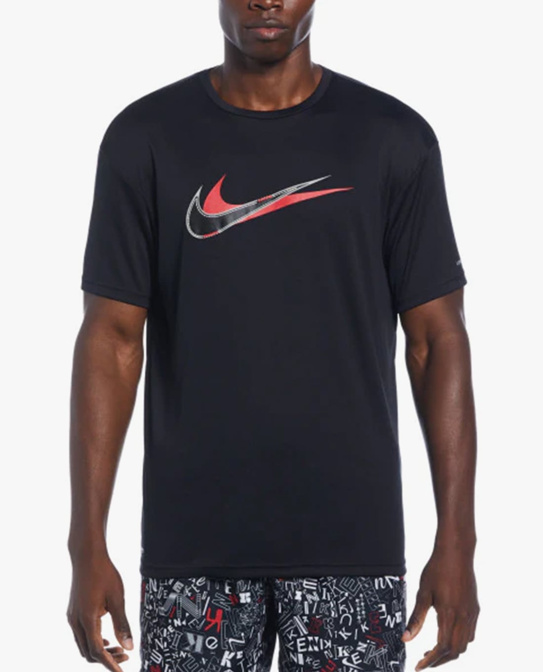 NIKE SWIM - Áo bơi nam cổ tròn tay ngắn Stacked Swoosh