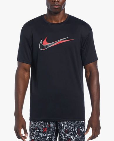  NIKE SWIM - Áo bơi nam cổ tròn tay ngắn Stacked Swoosh 