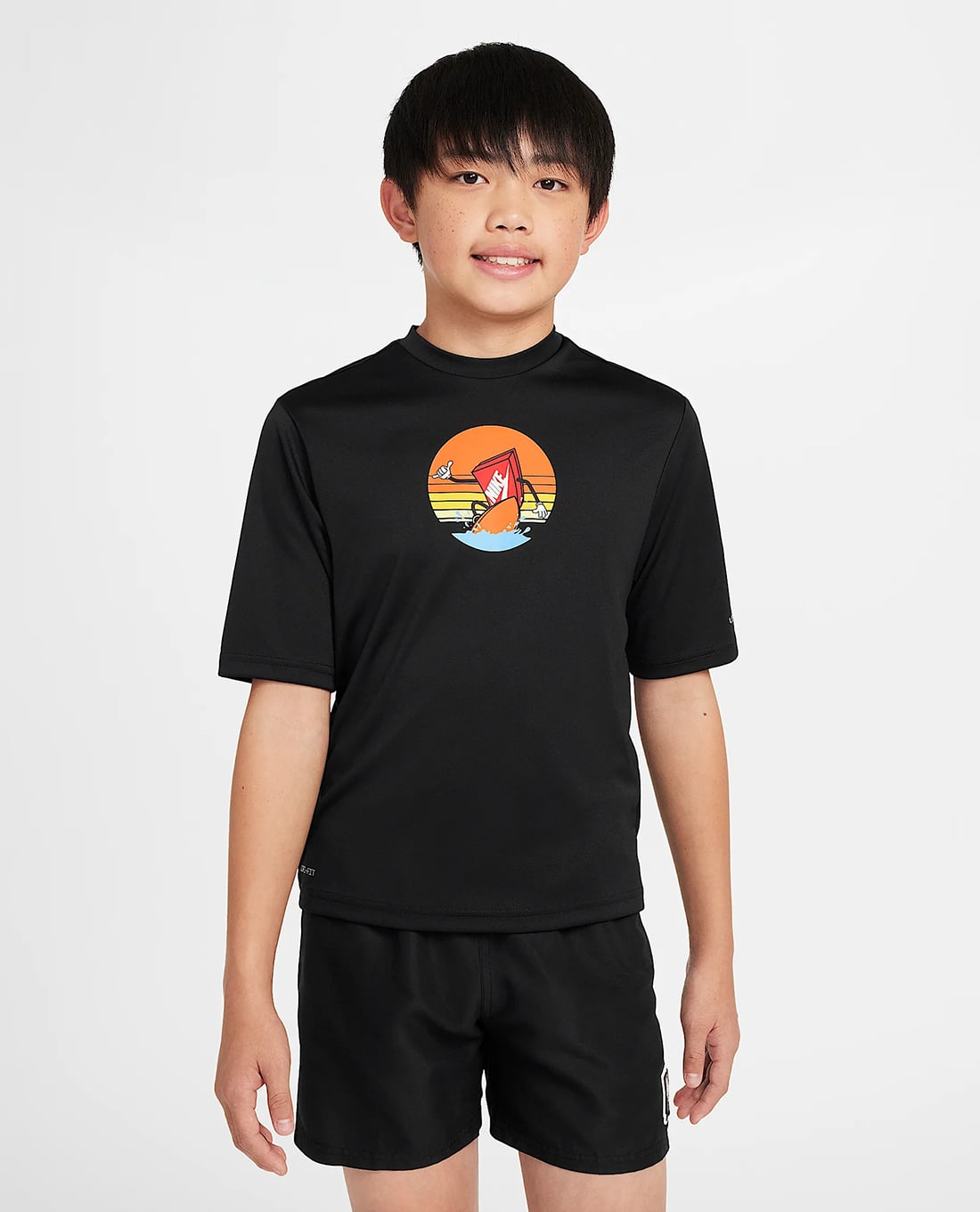 NIKE SWIM - Áo bơi bé trai cổ tròn tay ngắn Hydroguard