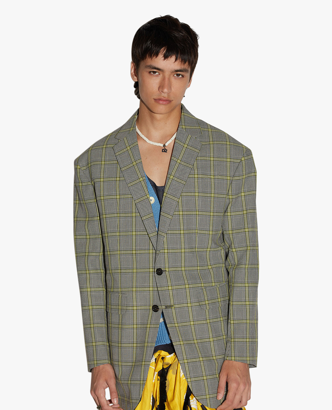 DSQUARED2 - Áo blazer nam hoạ tiết ô kẻ Checked