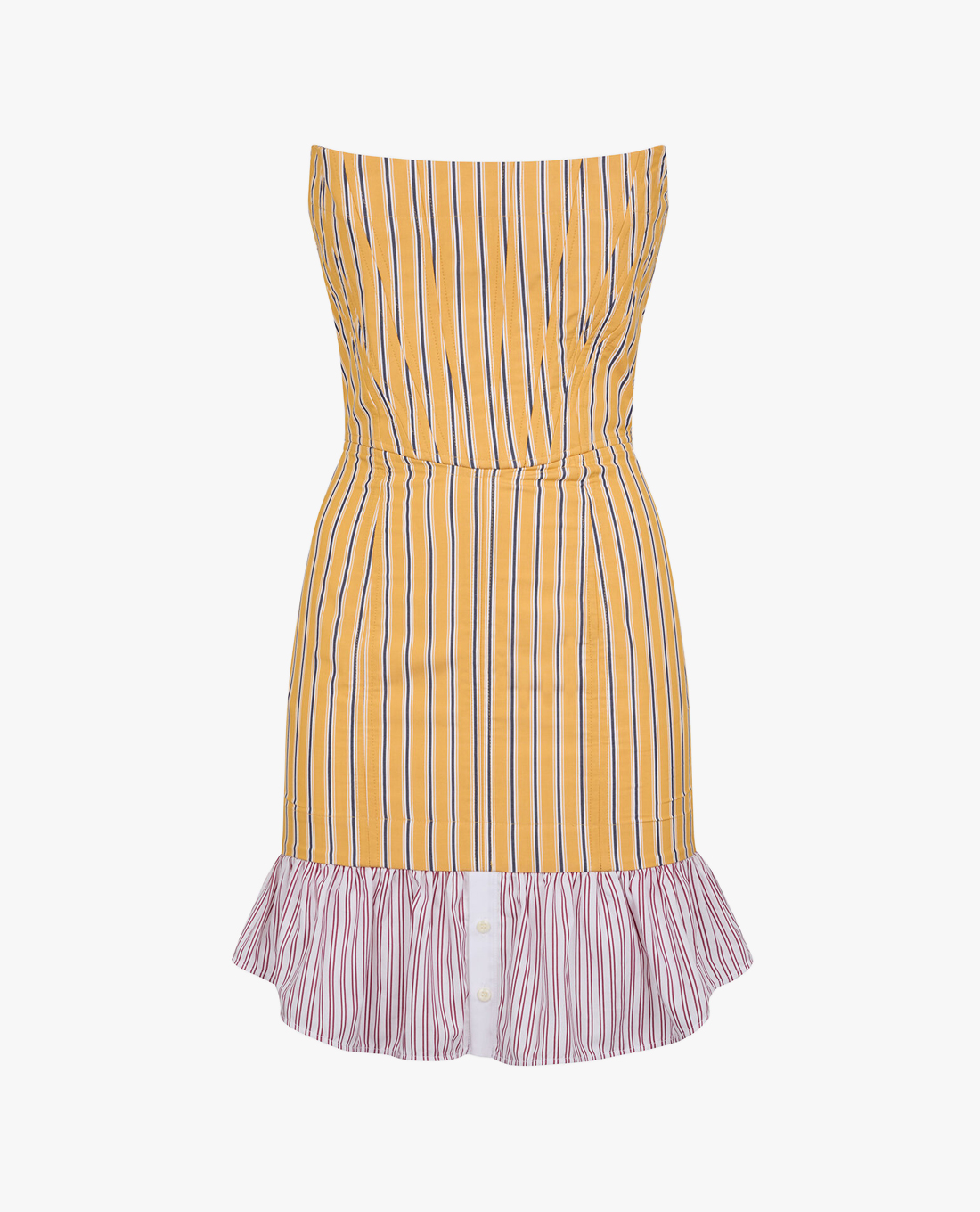 DSQUARED2 - Đầm xếp tầng mini phối bèo hoạ tiết sọc Preppy
