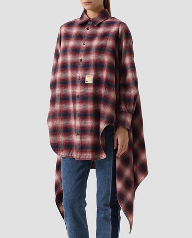  DSQUARED2 - Áo sơ mi nữ caro Asymmetrical Oversize 