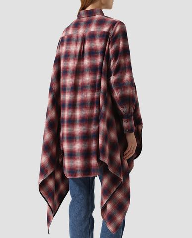  DSQUARED2 - Áo sơ mi nữ caro Asymmetrical Oversize 