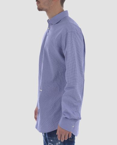  DSQUARED2 - Áo sơ mi nam tay dài Blue & White 