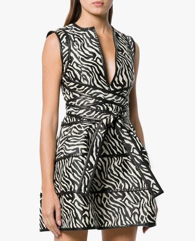  DSQUARED2 - Đầm mini sát nách cổ V Animal Print 