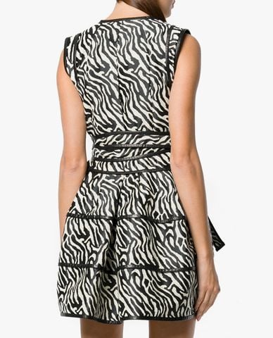  DSQUARED2 - Đầm mini sát nách cổ V Animal Print 