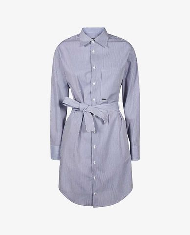  DSQUARED2 - Đầm midi sơ mi tay dài Striped Poplin Shirt 