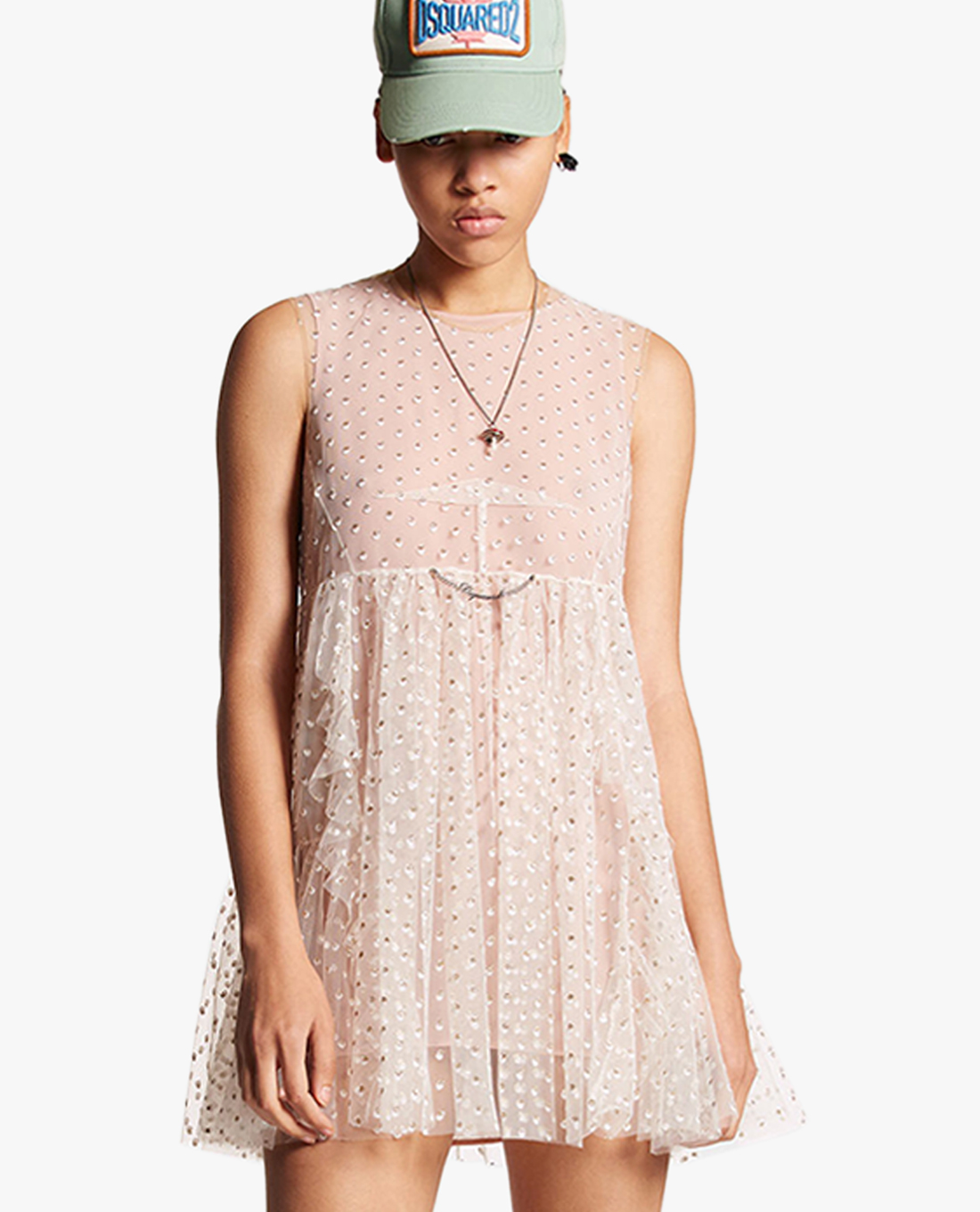DSQUARED2 - Đầm sát nách mini cổ tròn nữ tính