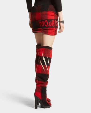  DSQUARED2 - Chân váy mini phom ôm hoạ tiết caro cá tính 