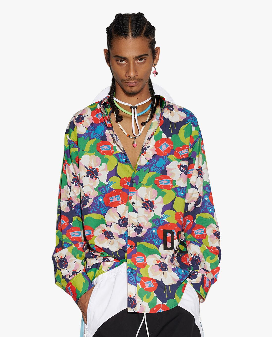 DSQUARED2 - Áo sơ mi nam tay dài phom suông Dropped Shoulder