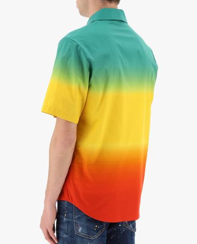  DSQUARED2 - Áo sơ mi nam tay ngắn phom suông Bowling Jamaica Multicolor 