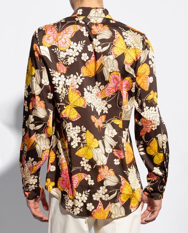  DSQUARED2 - Áo sơ mi nam cổ bẻ tay dài Floral 