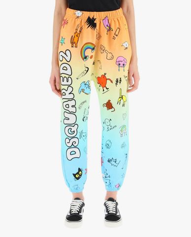  DSQUARED2 - Quần jogger nữ lưng thun Cartoon 