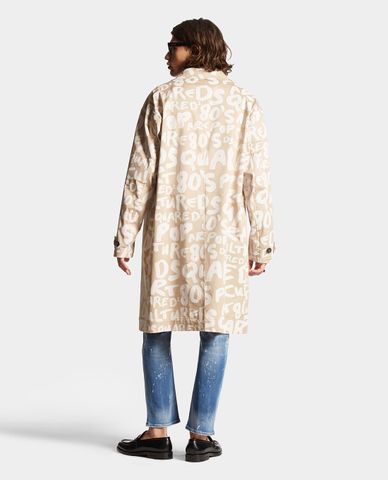  DSQUARED2 - Áo khoác nam phom rộng dáng dài D2 Pop 80s 