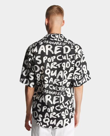  DSQUARED2 - Áo sơ mi nam tay ngắn D2 Pop 80s Bowling 