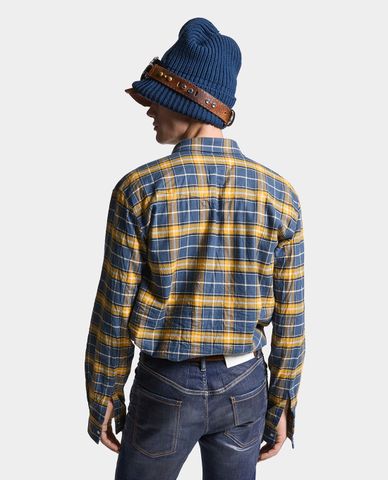  DSQUARED2 - Áo sơ mi nam phom suông tay dài Canadian 