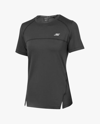  SKECHERS - Áo thun nữ tay ngắn xẻ tà thời trang 