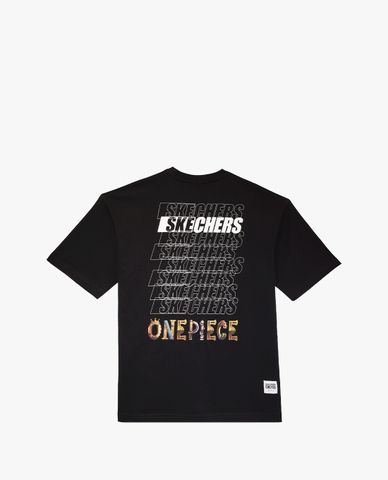  SKECHERS - Áo thun cổ tròn tay ngắn phom suông Unisex One Piece 