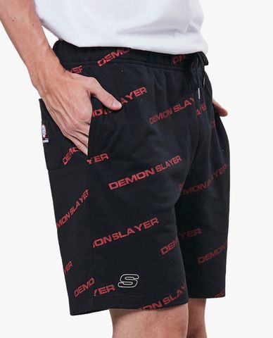  SKECHERS - Quần short tập luyện unisex ngang gối Demon Slayer 