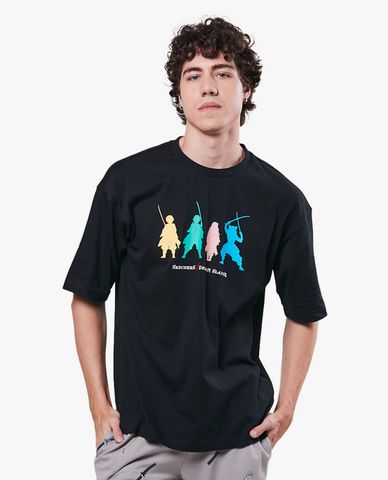  SKECHERS - Áo thun unisex ngắn tay phom suông Demon Slayer 