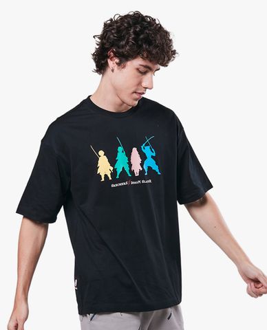  SKECHERS - Áo thun unisex ngắn tay phom suông Demon Slayer 