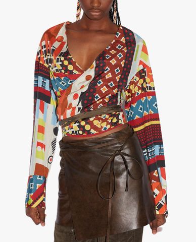  DSQUARED2 - Áo kiểu nữ cổ V tay dài Pacific 