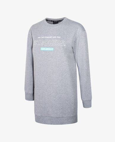 SKECHERS - Áo sweatshirt nữ phom dài hiện đại 