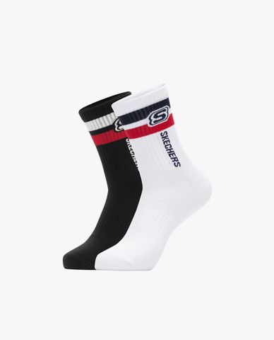 SKECHERS - Pack 2 đôi vớ nam cổ cao kẻ viền Crew 