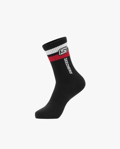  SKECHERS - Pack 2 đôi vớ nam cổ cao kẻ viền Crew 