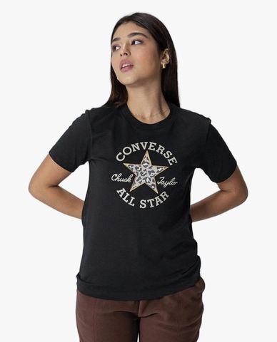  CONVERSE - Áo thun nữ cổ tròn tay ngắn Chuck Patch Leopard Infill 
