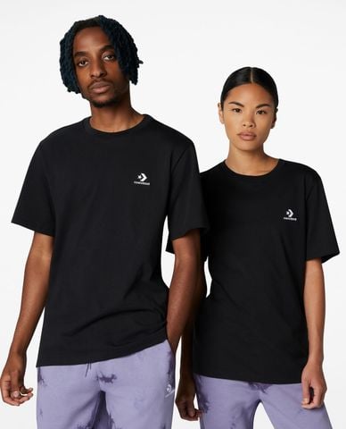  CONVERSE - Áo thun unisex cổ tròn tay ngắn Go To Embroidered Star Chevron 