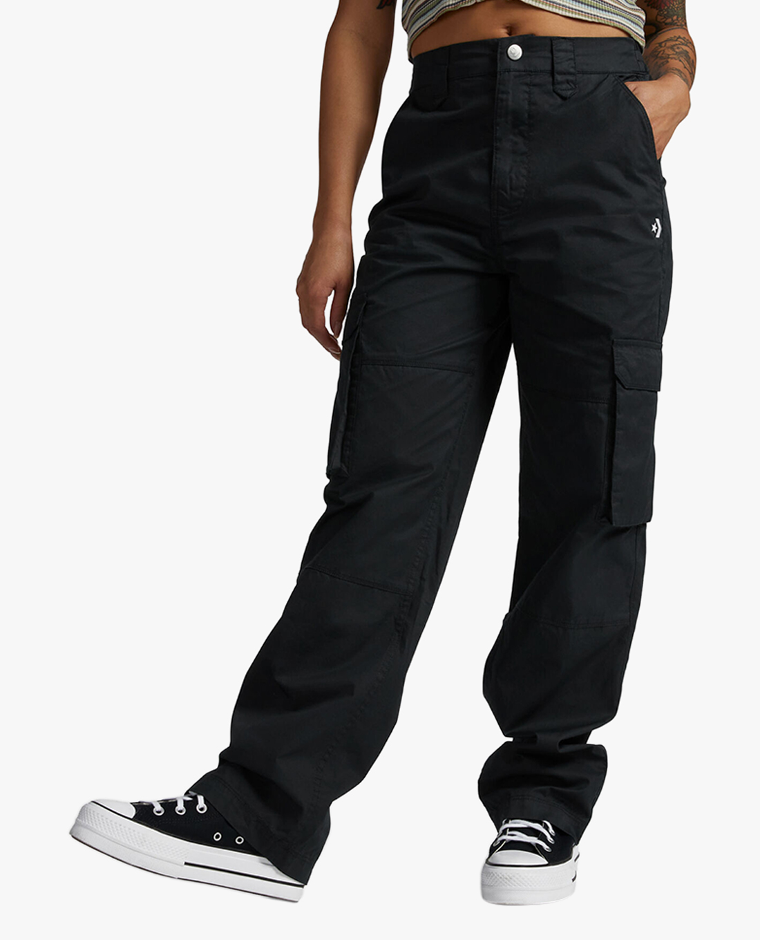 CONVERSE - Quần nữ ống đứng lưng thun Relaxed Cargo